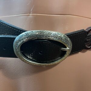 Brighton Belt‎ Women’s Dark Brown Leather Belt with Silver Buckle size M 32